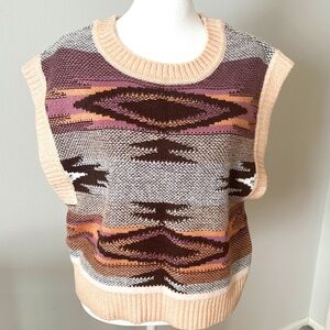 a.n.a Southwestern Print Sweater Vest, size L